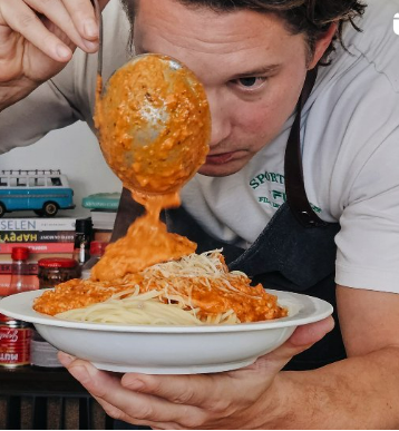 kastartsaus jelle beeckman the messy chef spaghetti